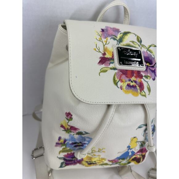 *Flawed* Loungefly Disney Alice in Wonderland Embroidered Floral Mini Backpack - Picture 3 of 16